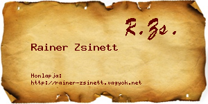 Rainer Zsinett névjegykártya